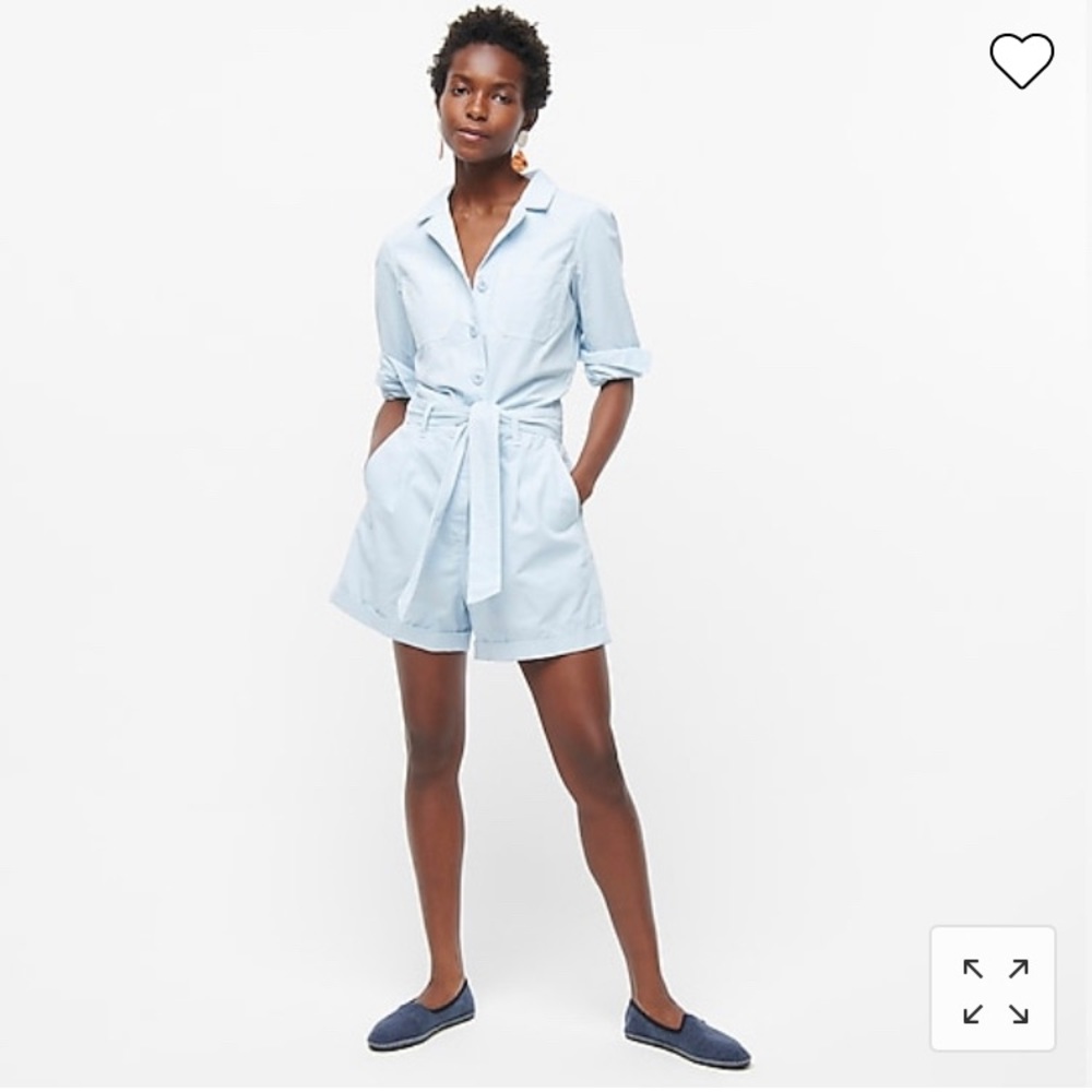 EUC J Crew Petite Foundry Chino Short Coveralls in Faded Chambray 💙